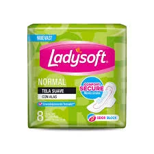 TOALLAS FEMENINAS LADYSOFT NORMAL CON ALAS X8