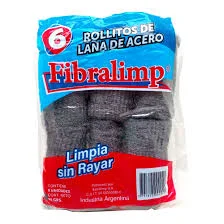 ROLLITOS DE LANA DE ACERO FIBRALIMP X6